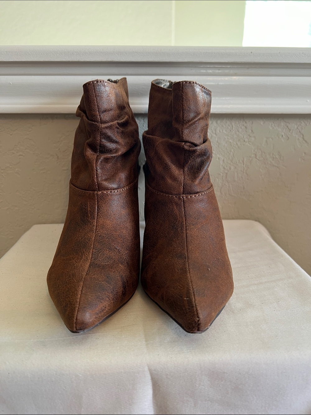 Michael Antonio Brown Pointed-Toe Slouch Ankle Booties